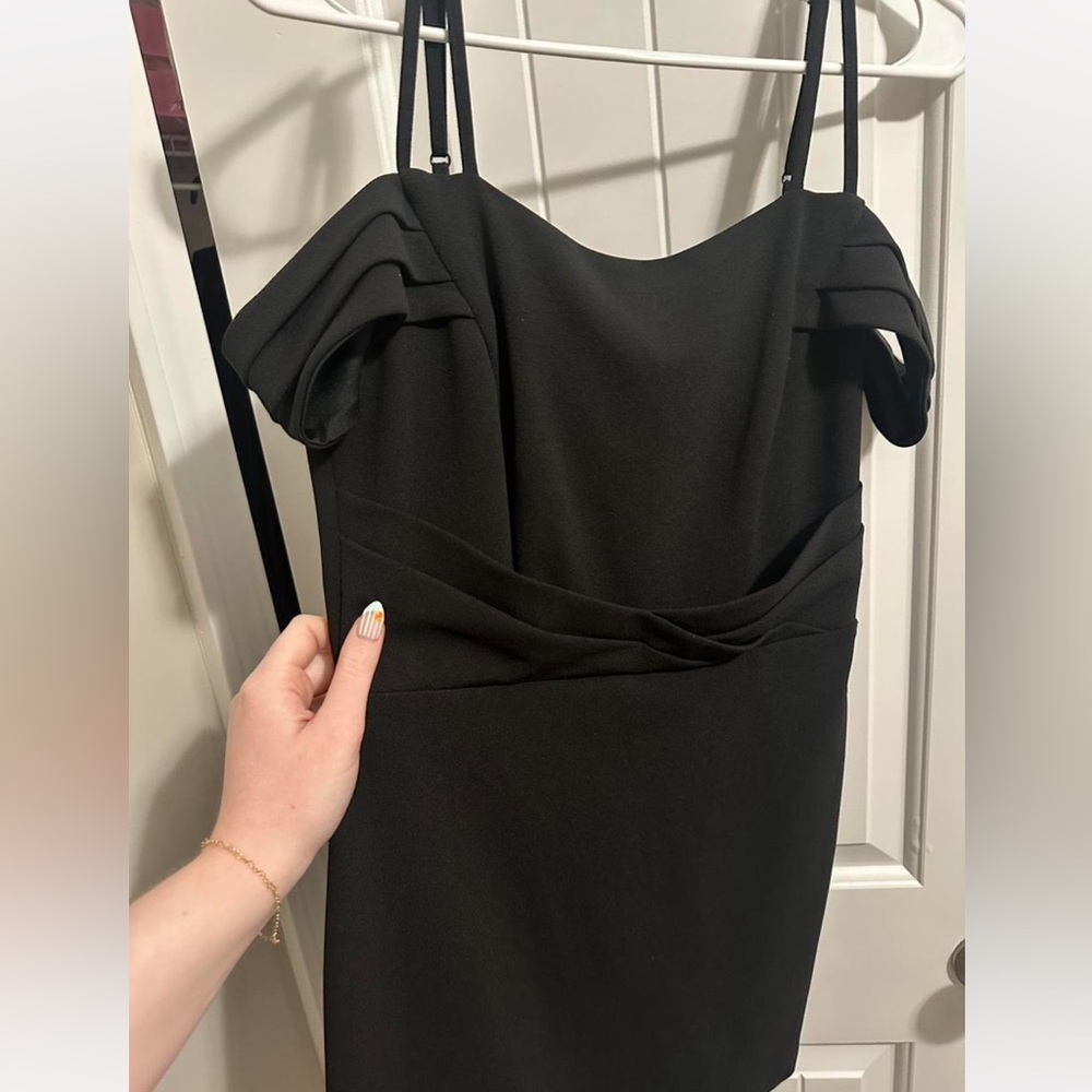 Y2K black strappy dress